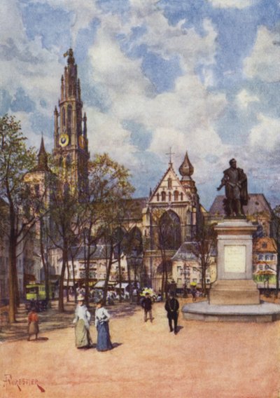 La Place Verte, Anvers - after Amedee Forestier